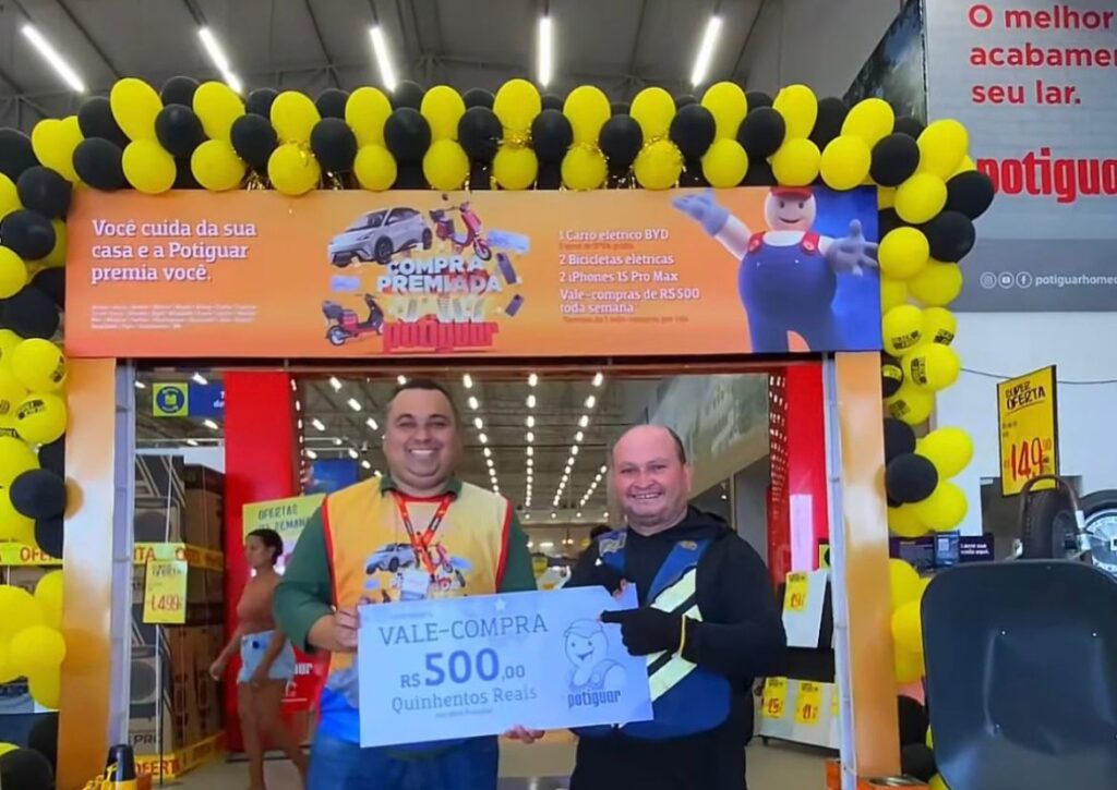 Lojas estão sorteando vales compras aos sábados até fevereiro