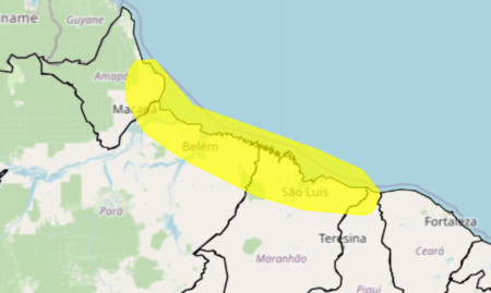 Inmet emite alerta amarelo para chuvas intensas em todo o Maranhão