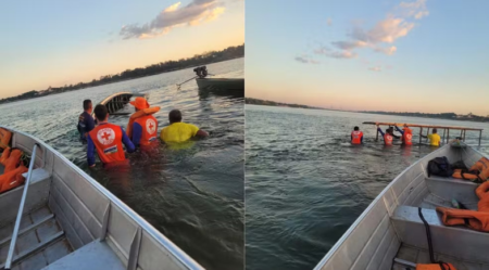 Embarcação vira no Rio Tocantins e mulher é resgatada por guarda-vidas em Imperatriz