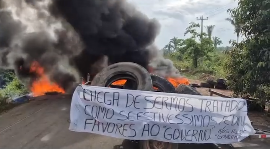 Manifestantes interditam rodovia no Maranhão em protesto por condições da pista