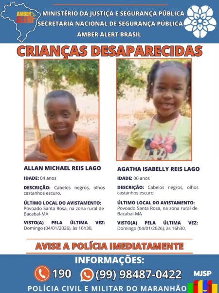 Desaparecimento de irmãos no Maranhão completa 26 dias sem pistas