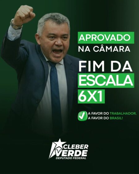 Cleber Verde diz que produtividade se constrói com respeito ao justificar voto pelo fim da escala 6×1